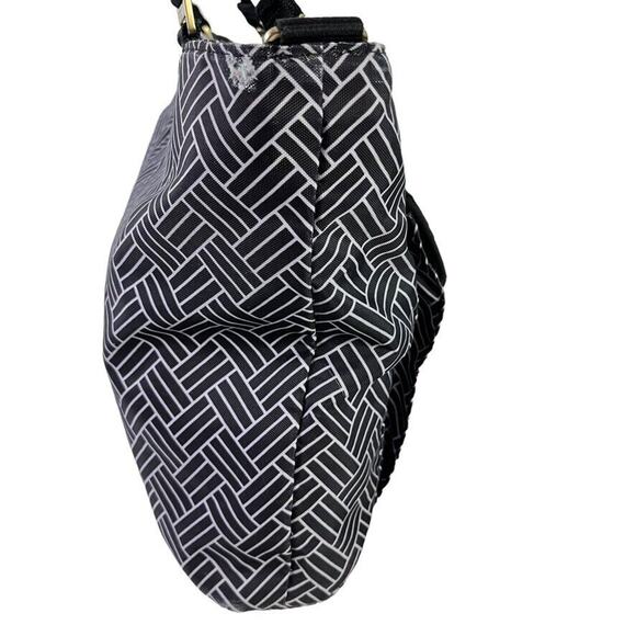 Baggallini Womens Black Print Large Nylon Shoulder Bag Tote Handbag Purse - Picture 10 of 16